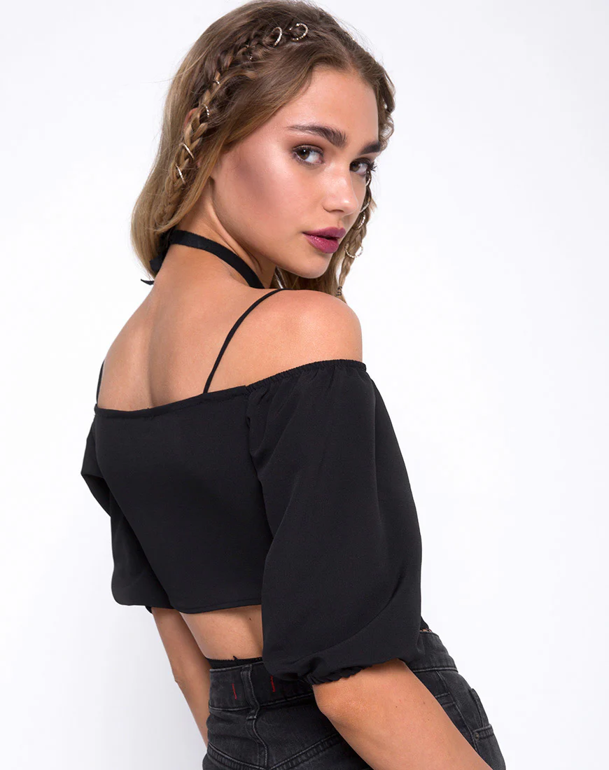 Kavon Crop Top in Black - Image 2