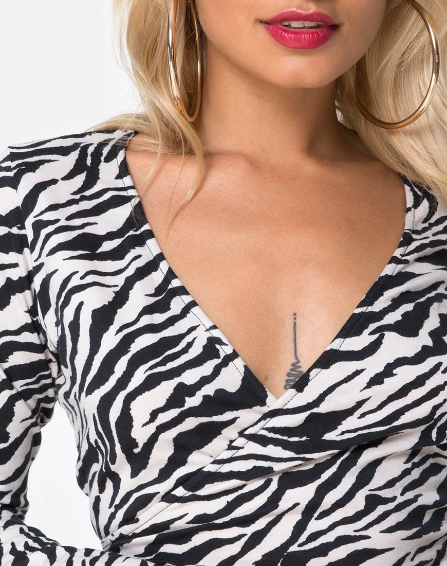 Kayak Wrap Top in 90's Zebra - Image 5