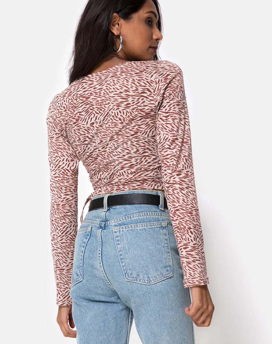 Kayak Wrap Top in Safari Taupe - Image 2