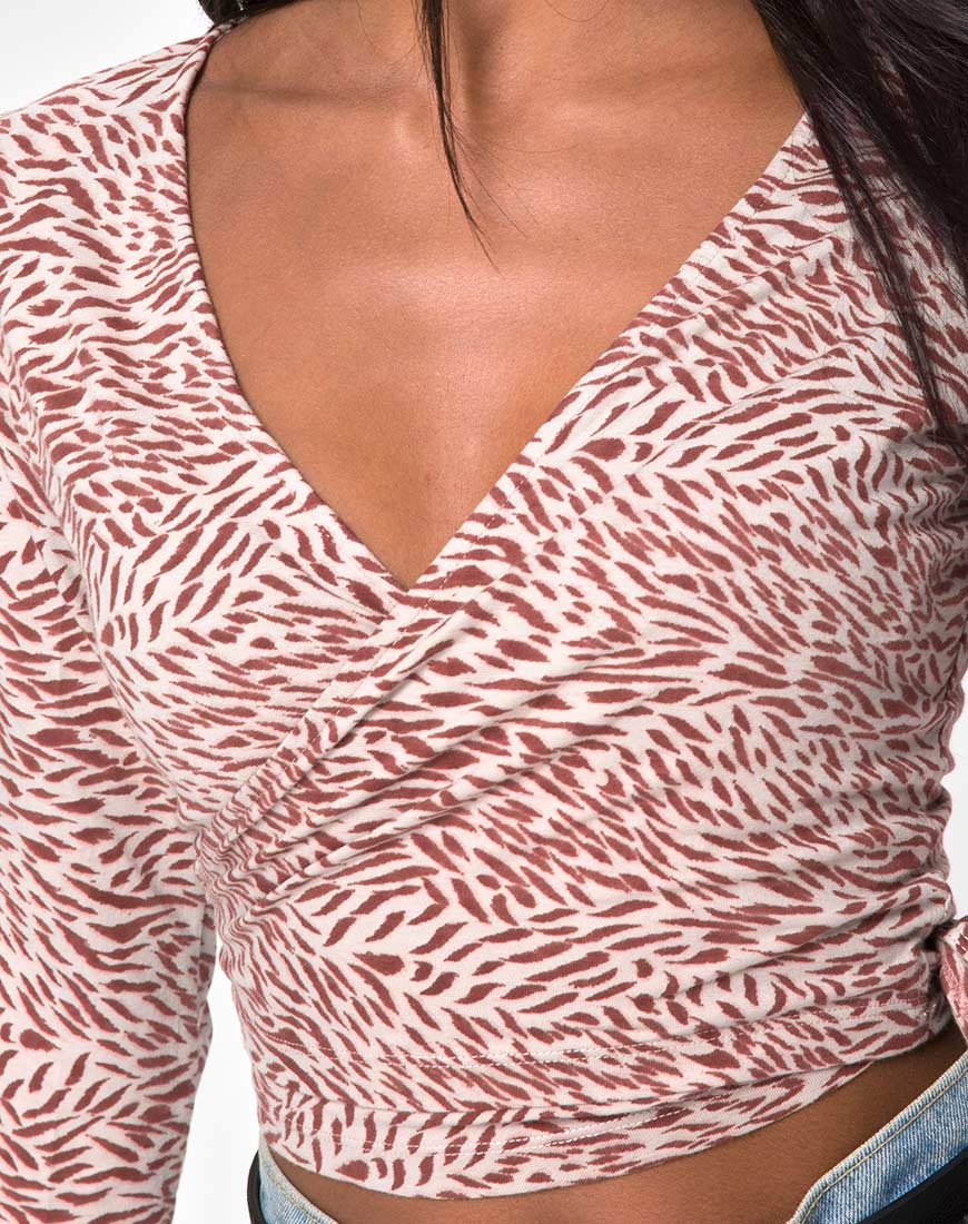 Kayak Wrap Top in Safari Taupe - Image 5