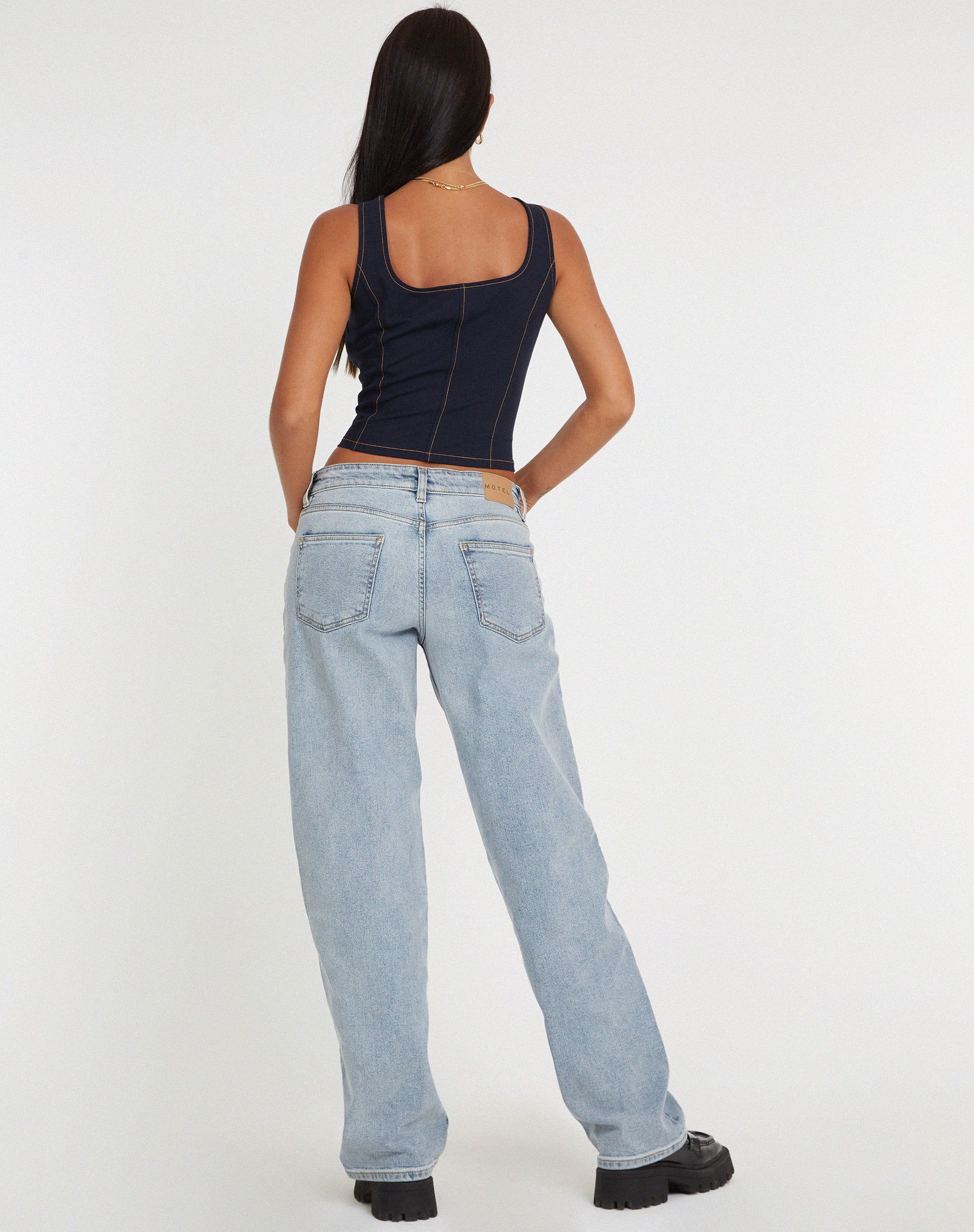 Kayaso Corset Top in Navy - Image 5