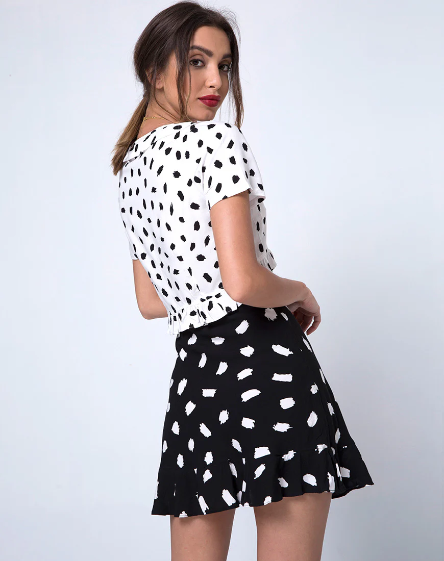 Kaykay Skater Skirt in Diana Dot Black - Image 2