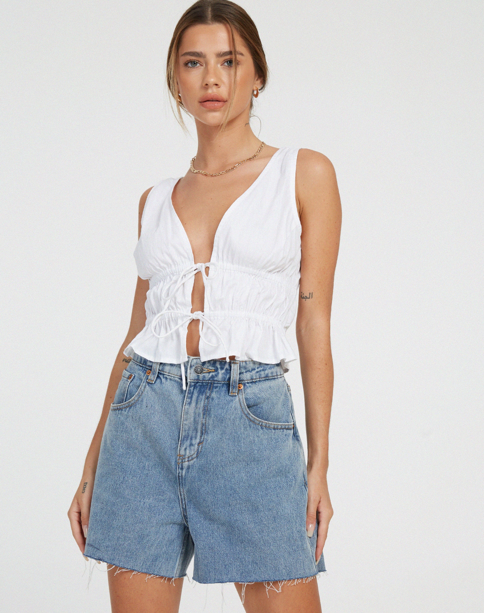 Kayson Crop Top in White - Image 3