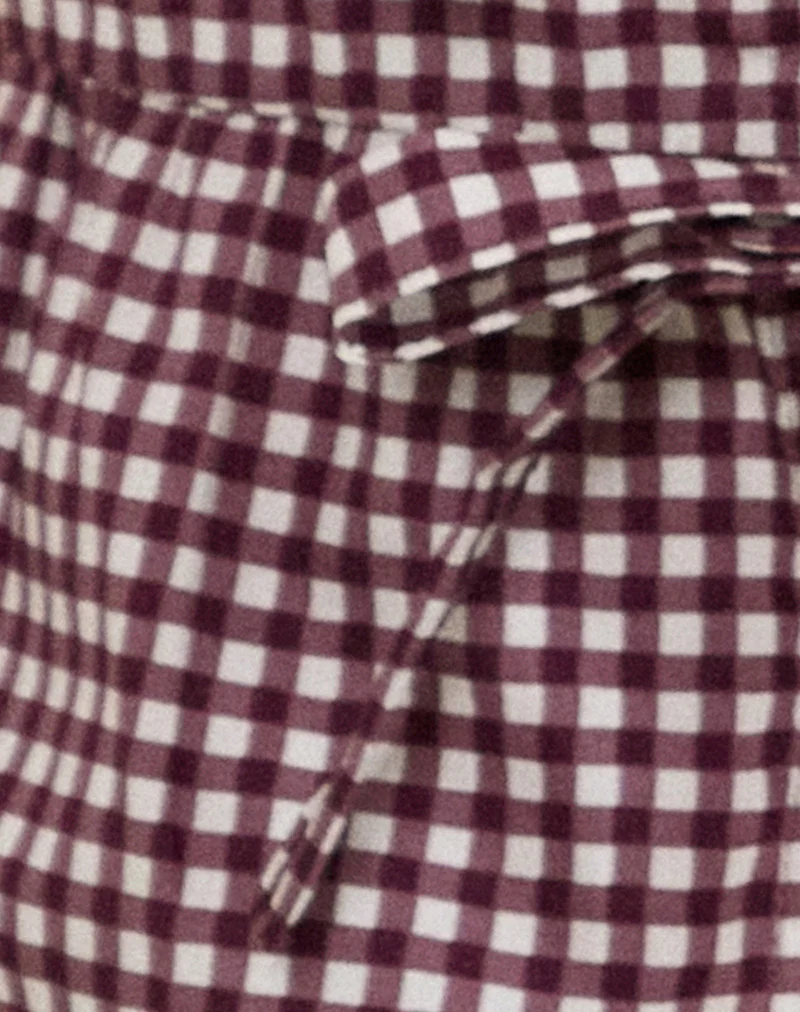 Kayvata Top in Mini Gingham Wine - Image 6
