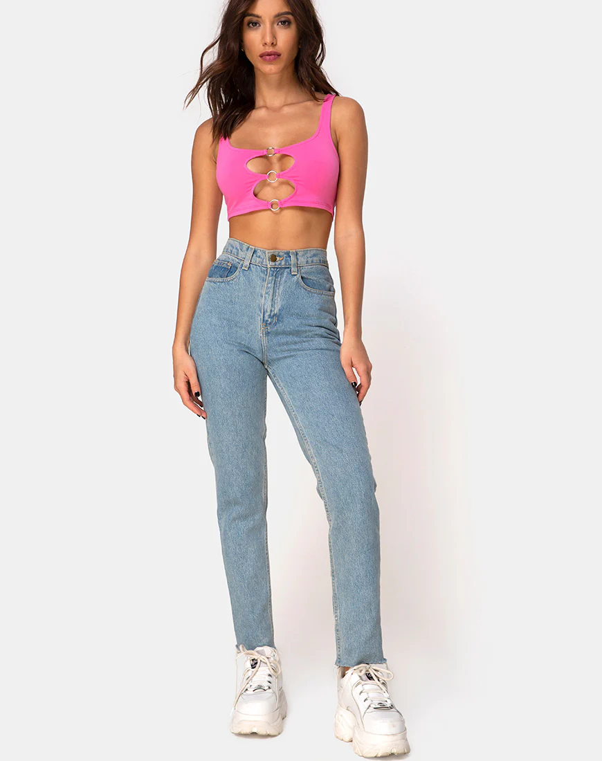Keddo Crop Top in 80's Pink - Image 3