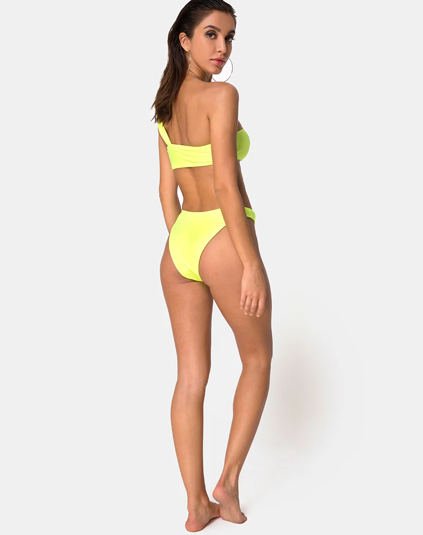 Keila Bikini Bottom in Coated Lime - Image 2