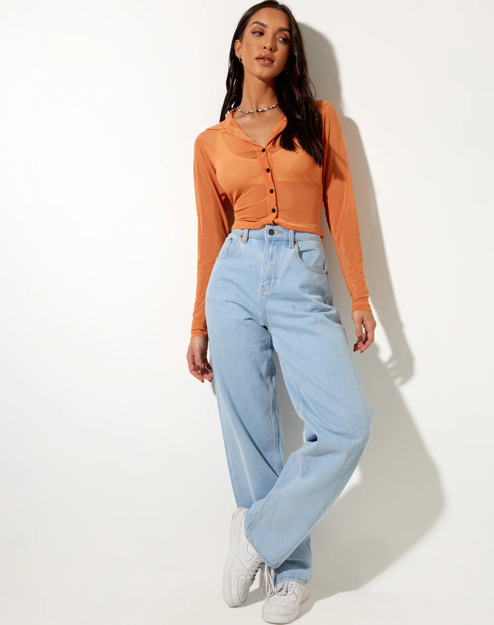 Kelly Shirt in Mesh Orange - Image 3