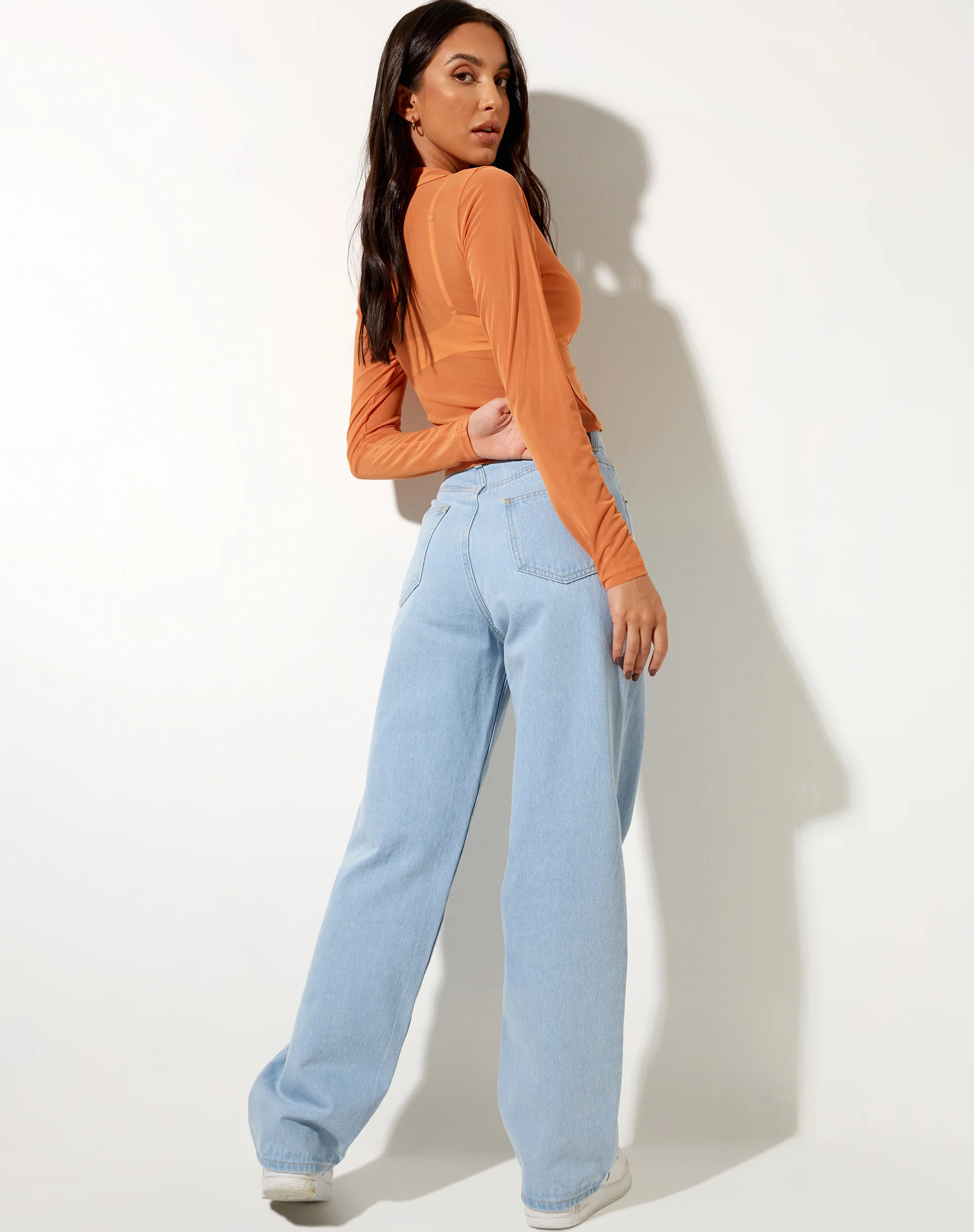 Kelly Shirt in Mesh Orange - Image 4