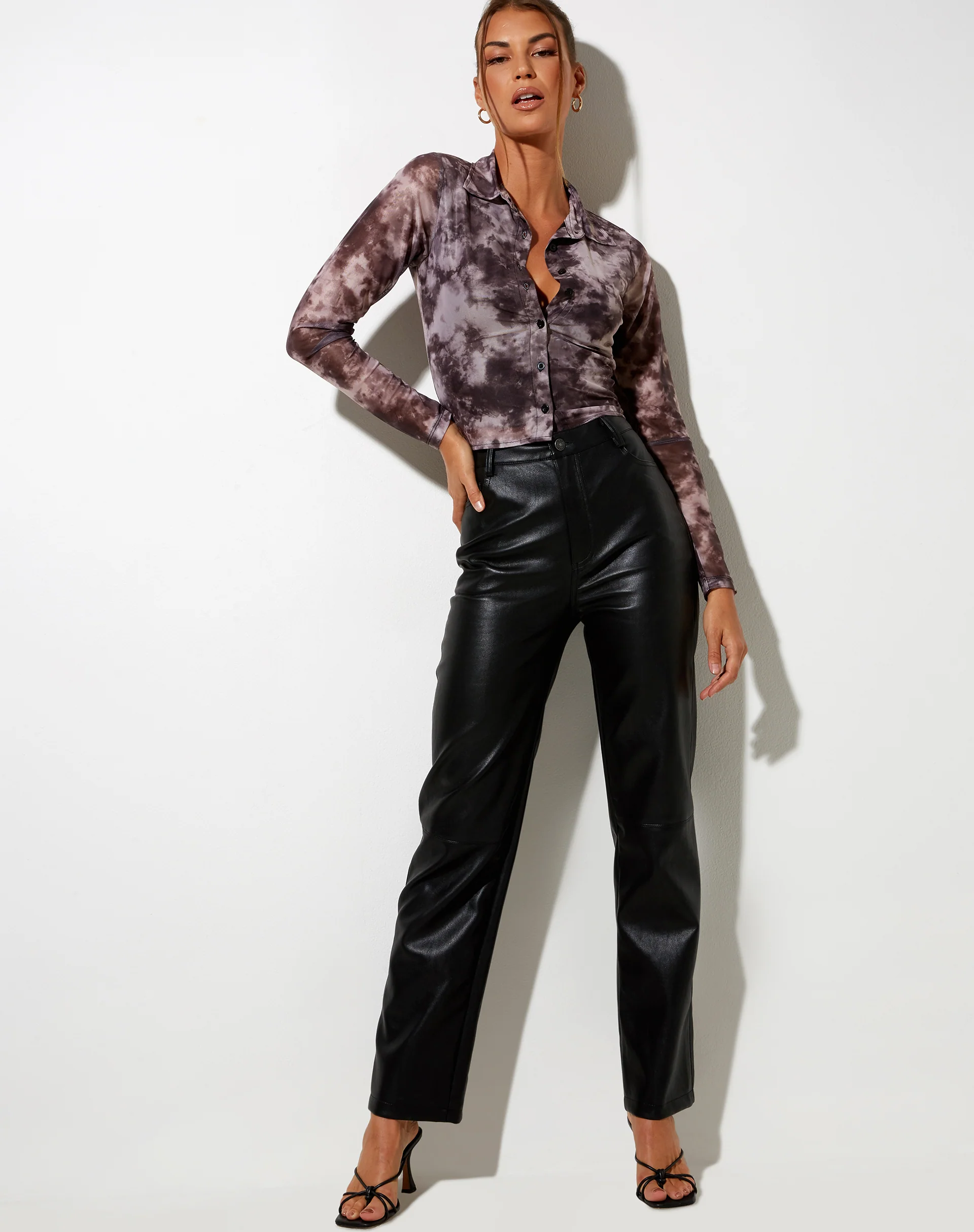 Kelly Shirt in Mesh Smoke Black Grey - Image 3