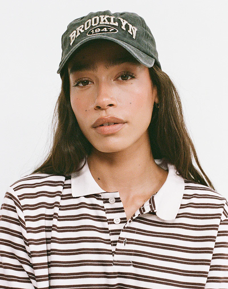Kemillau Baggy Shirt in Brown with White Stripes - Image 5