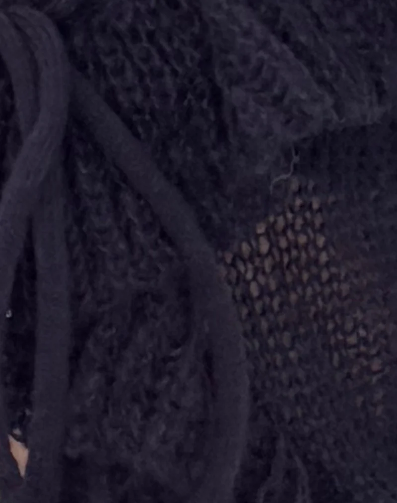 Kendra Ruffle Cardi in Navy - Image 6