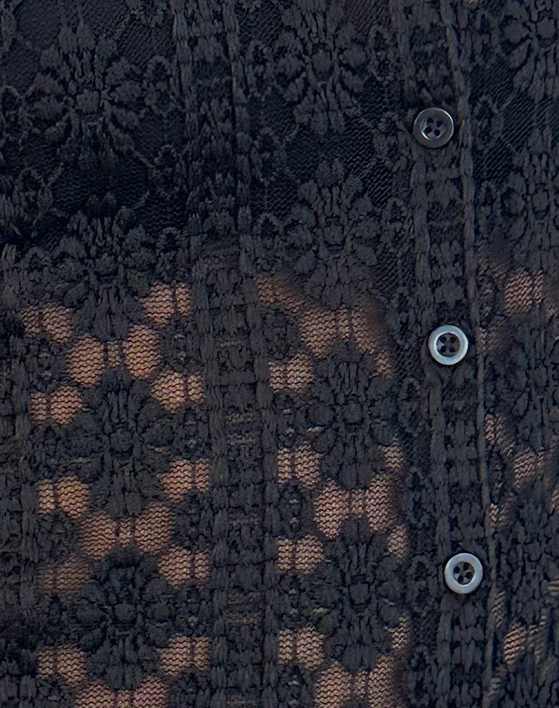 Kenila Shirt in Regal Lace Black - Image 5
