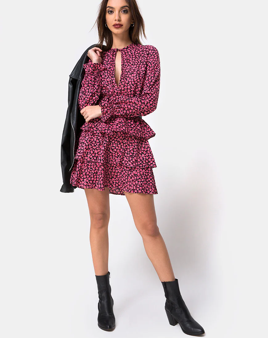 Kepsibelle Dress in Ditsy Rose Pink - Image 3