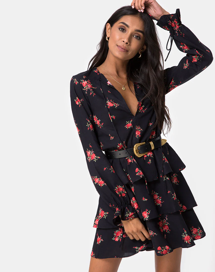 Kepsibelle Dress in Soi Rose Black and Red - Image 4