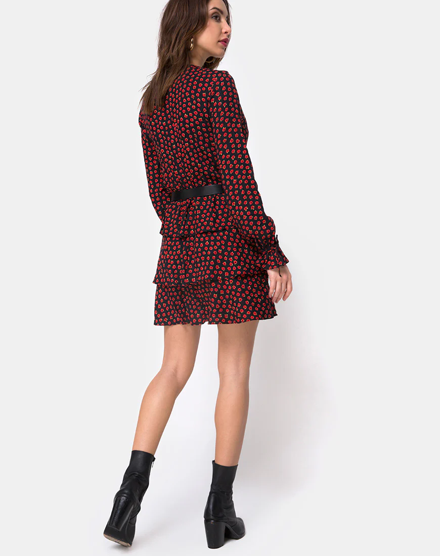 Kepsibelle Dress in Dotty Rose Black - Image 4