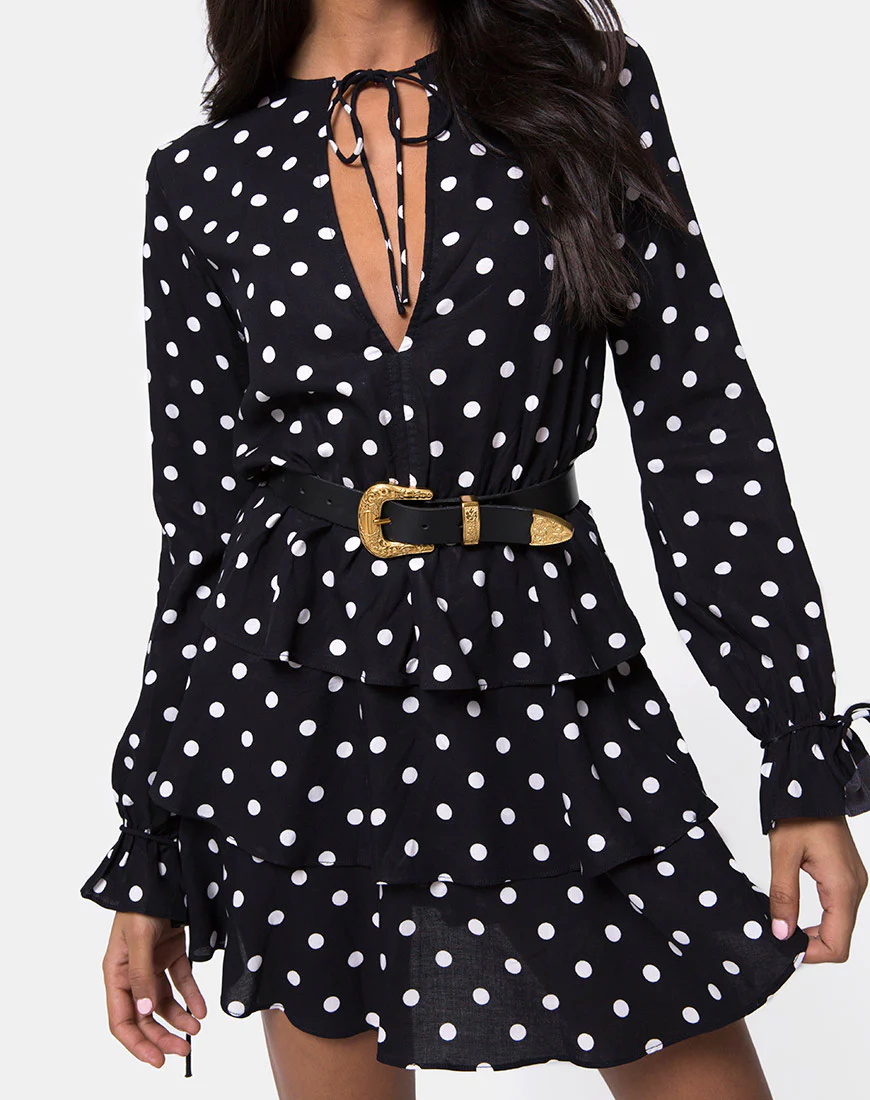 Kepsibelle Dress in Medium Polka Black and White - Image 5