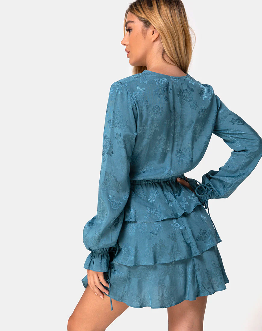 Kepsibelle Dress in Satin Rose Dusty Blue - Image 2