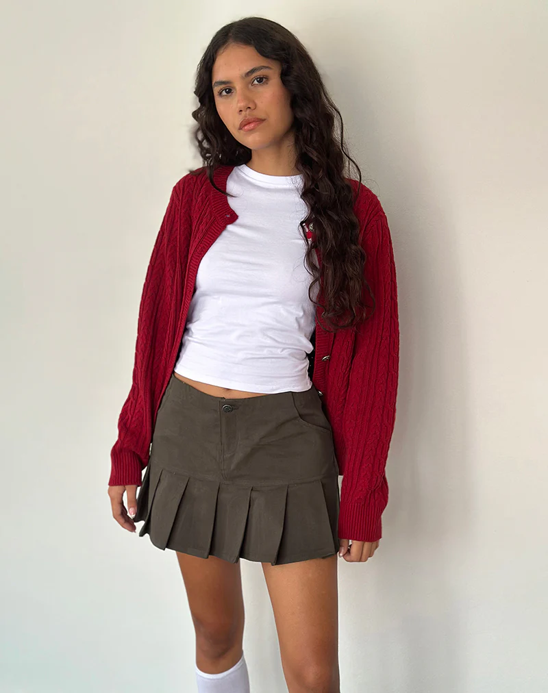 Keripa Pleated Mini Skirt in Dark Grey - Image 2