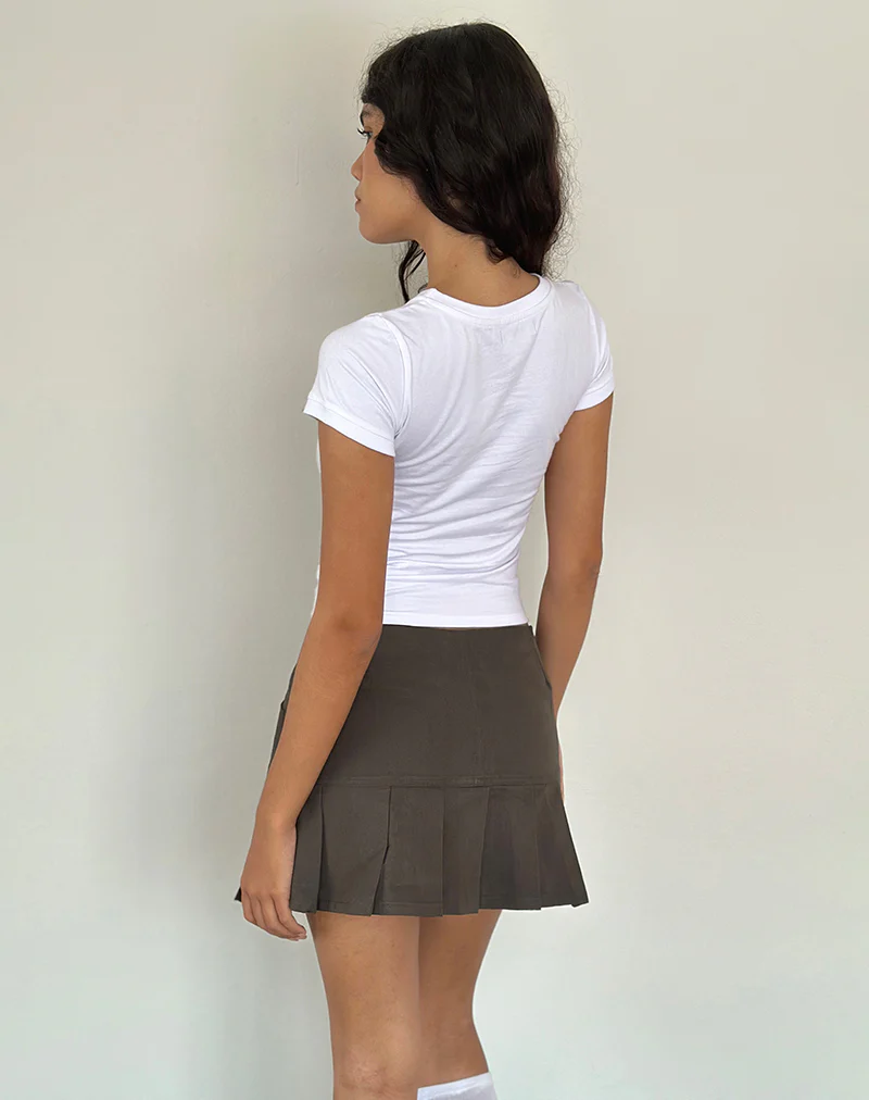 Keripa Pleated Mini Skirt in Dark Grey - Image 5