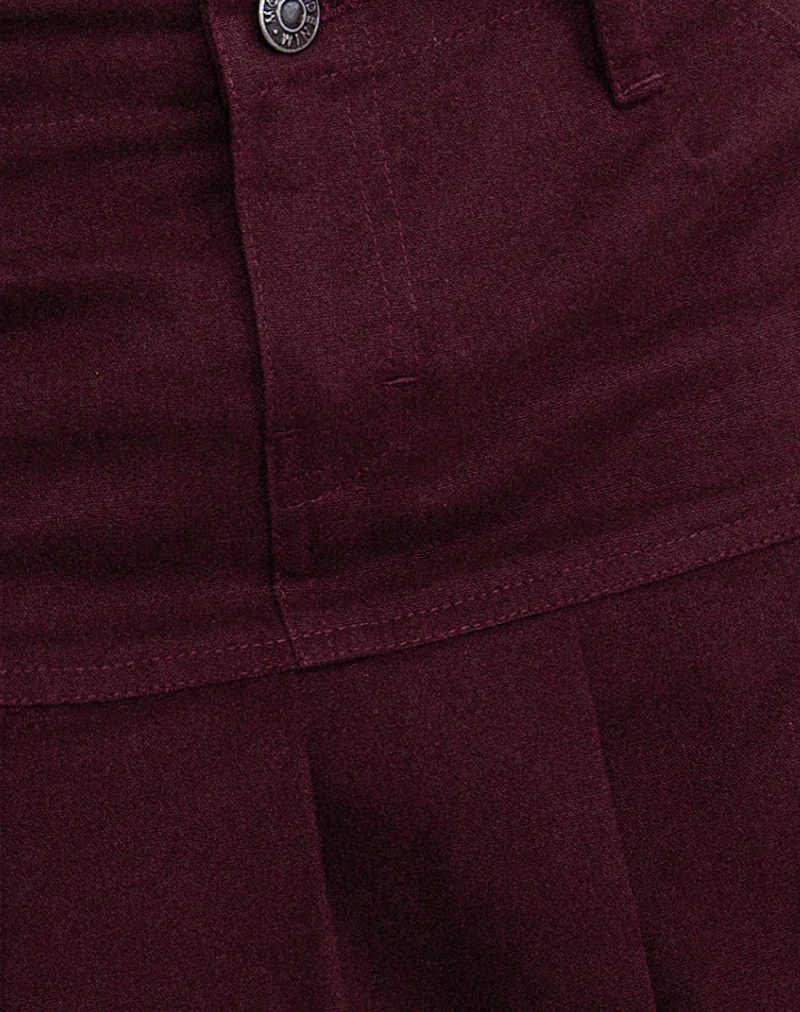 Keripa Pleat Mini Skirt in Redwood - Image 6
