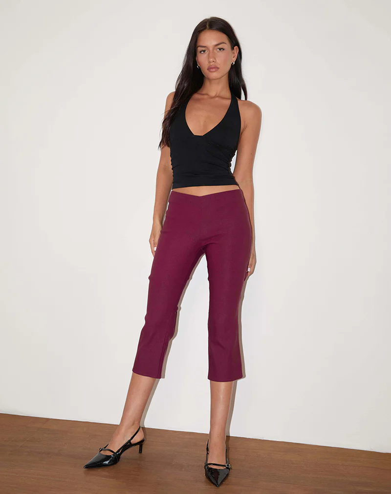 Kila Capri Trousers in Tailoring Burgundy - Image 5