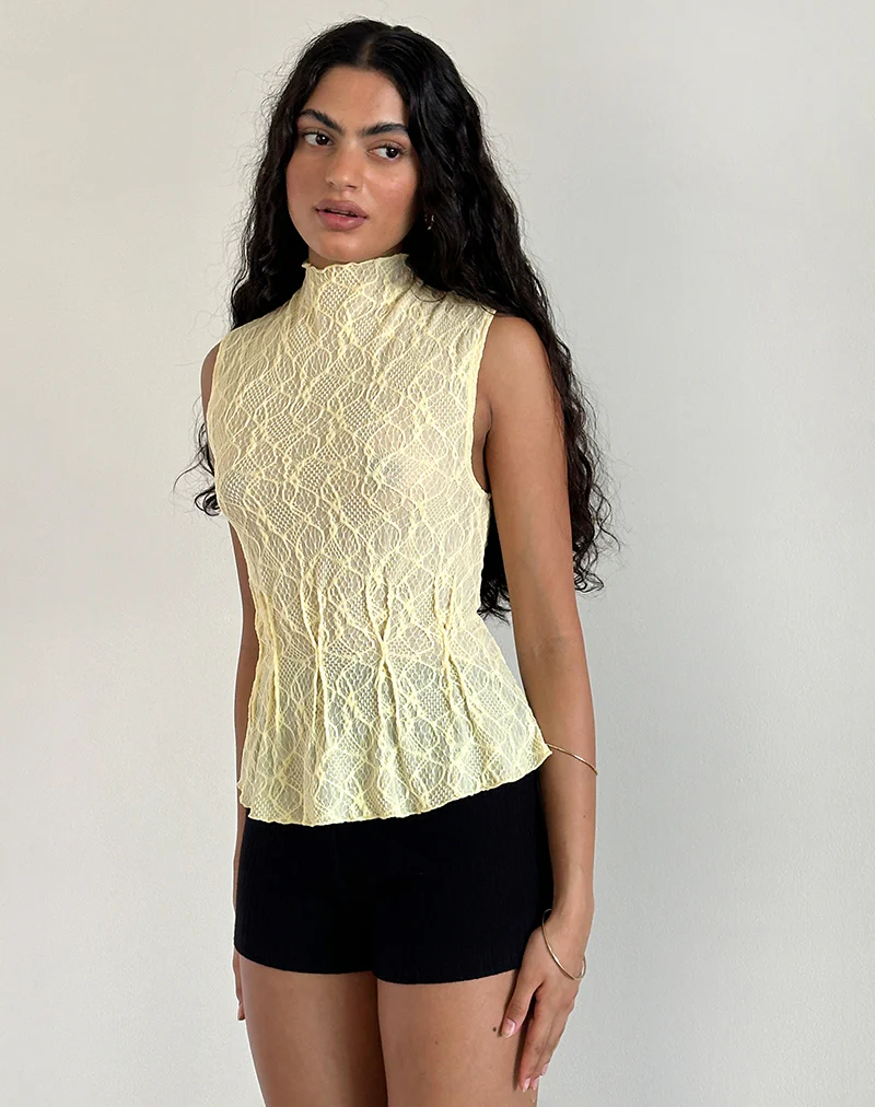 Kimbra Top in Textured Yellow - Image 5