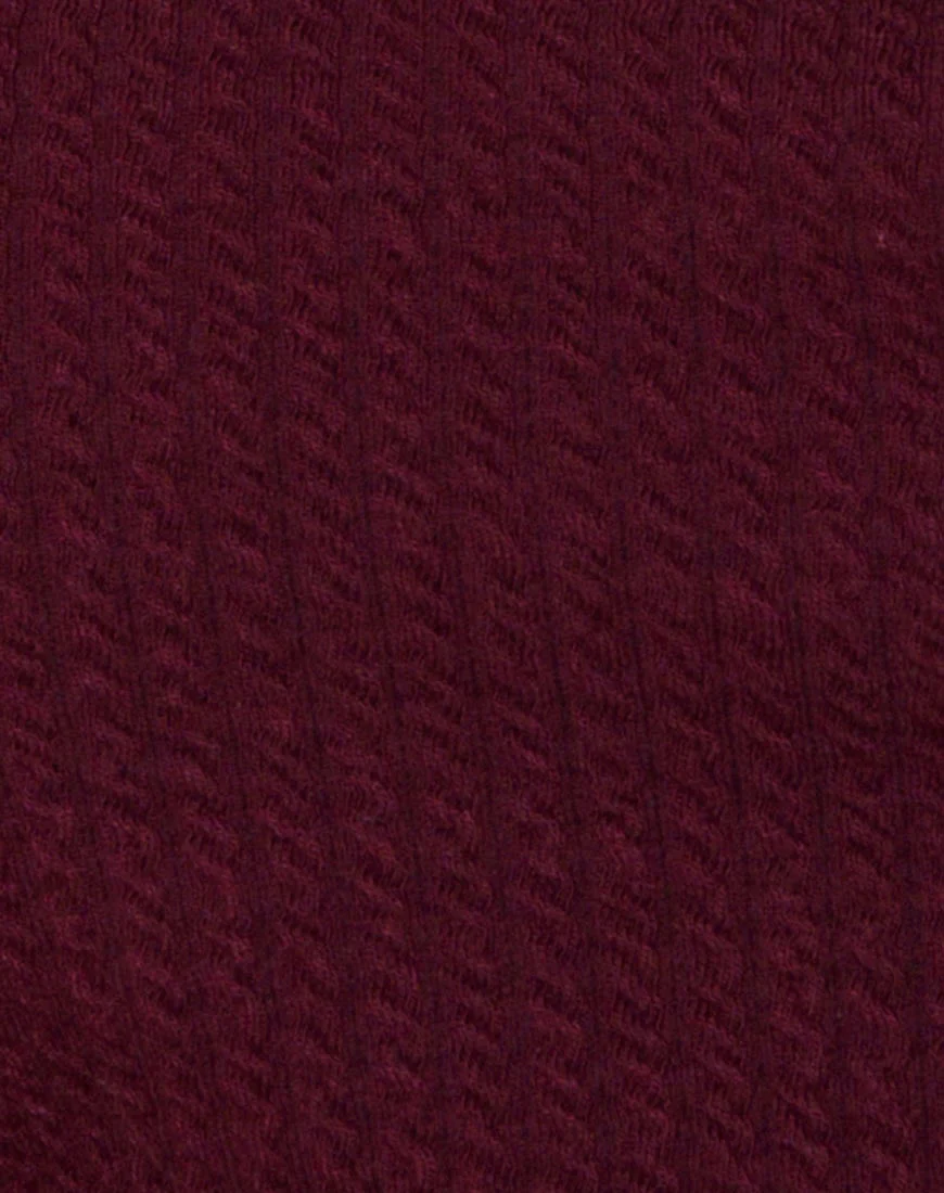 Kimmy Bodycon Skirt in Burgundy - Image 5