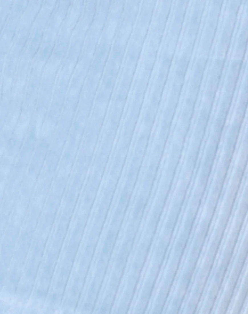 Kimmy Mini Skirt in Fluffy Knit Baby Blue - Image 5