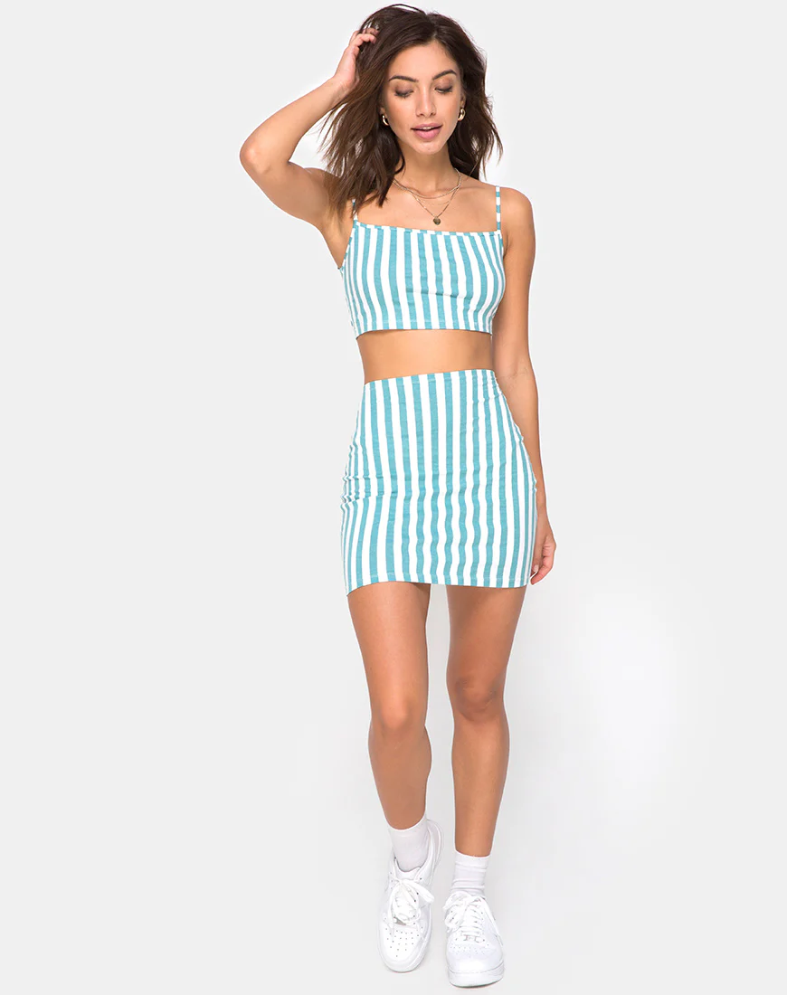 Kimmy Mini Skirt in Mid Stripe - Image 3