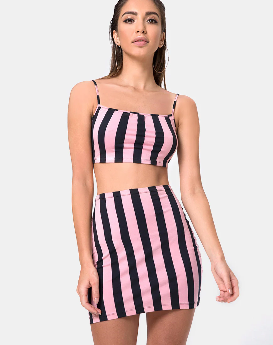 Kimmy Bodycon Skirt in Campbell Stripe - Image 2