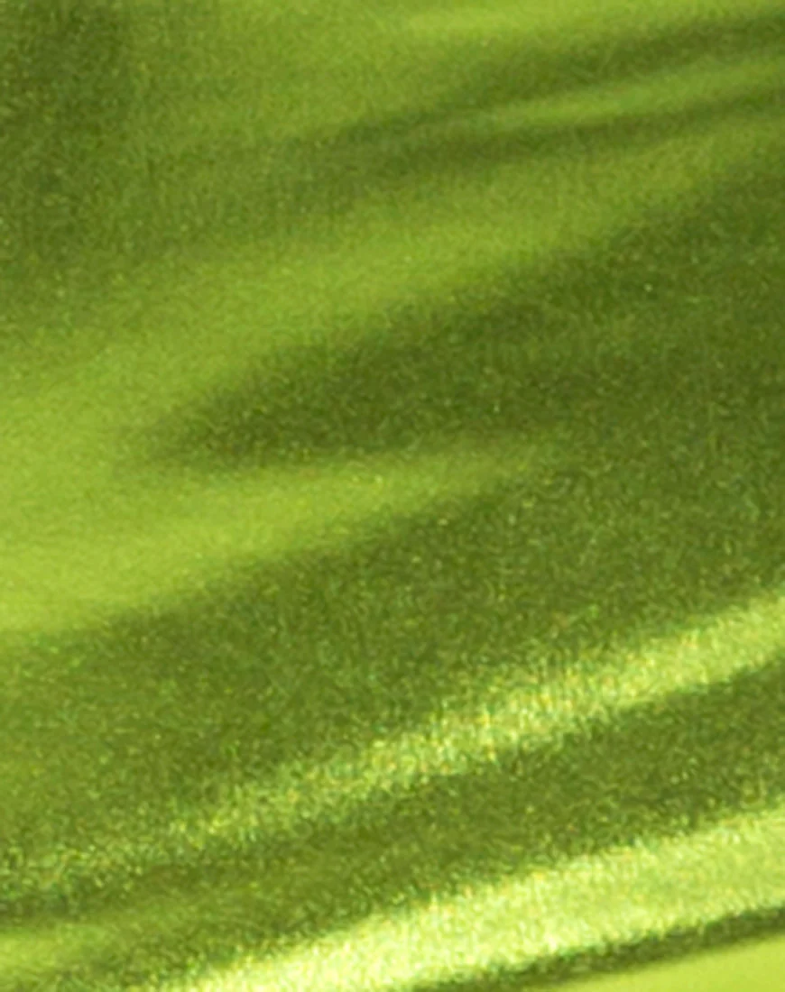 Kimmy Skirt in Metallic Green - Image 5