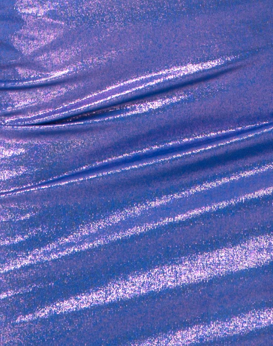 Kimmy Mini Skirt in Metallic Shimmer Lavender - Image 5
