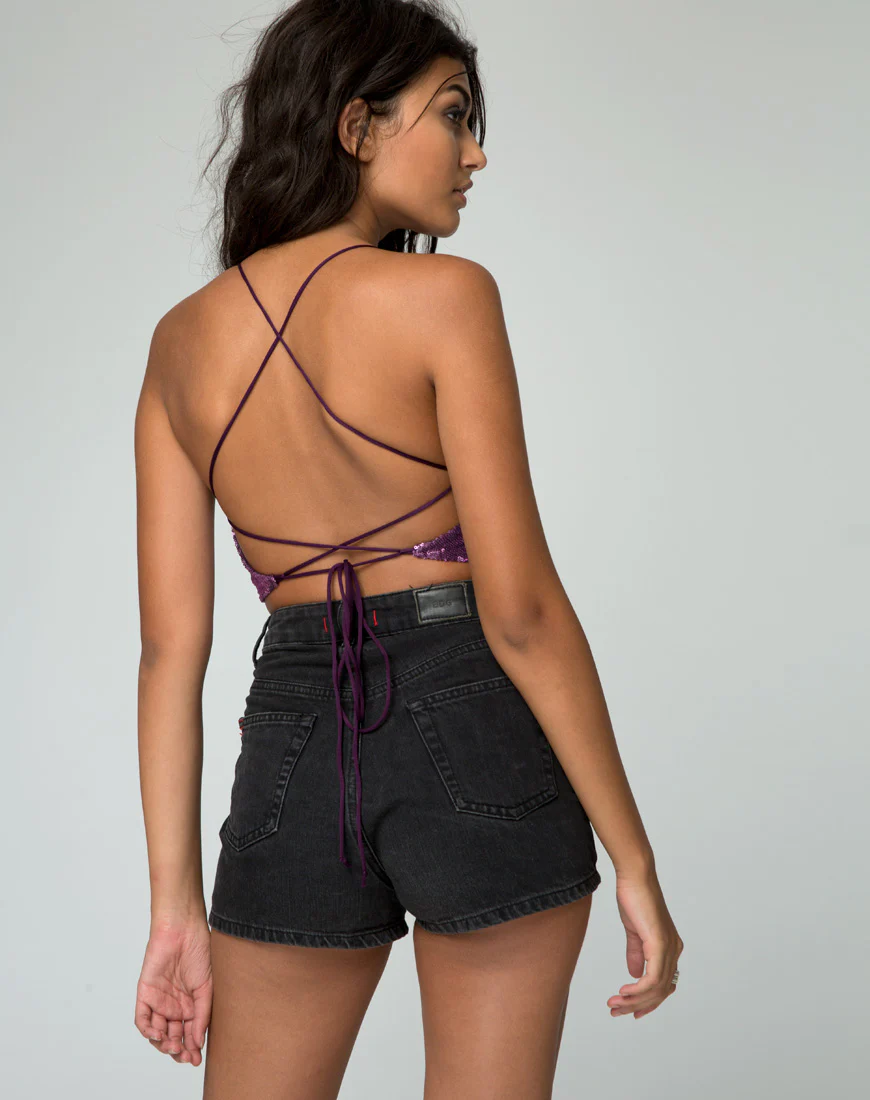 Kingsley Crop in Amethyst Sequin - Image 2
