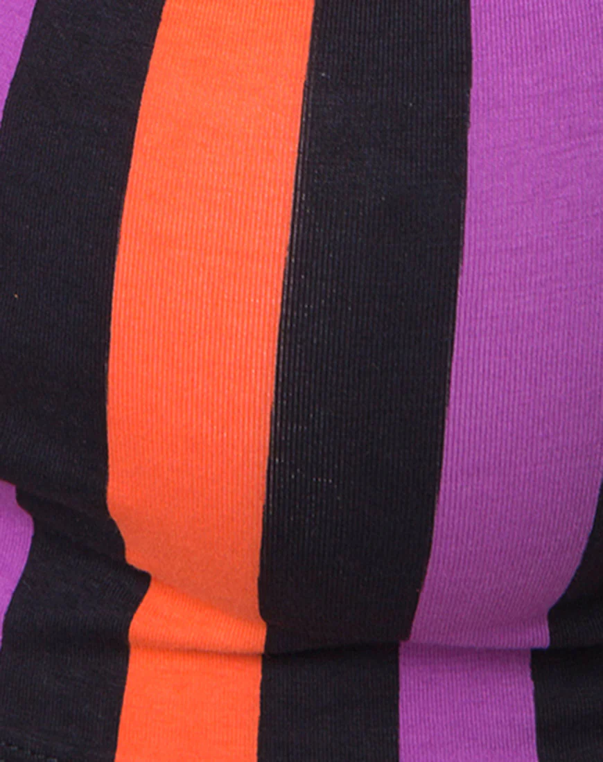 Kini Crop Top in Purple and Orange Stripe - Image 5