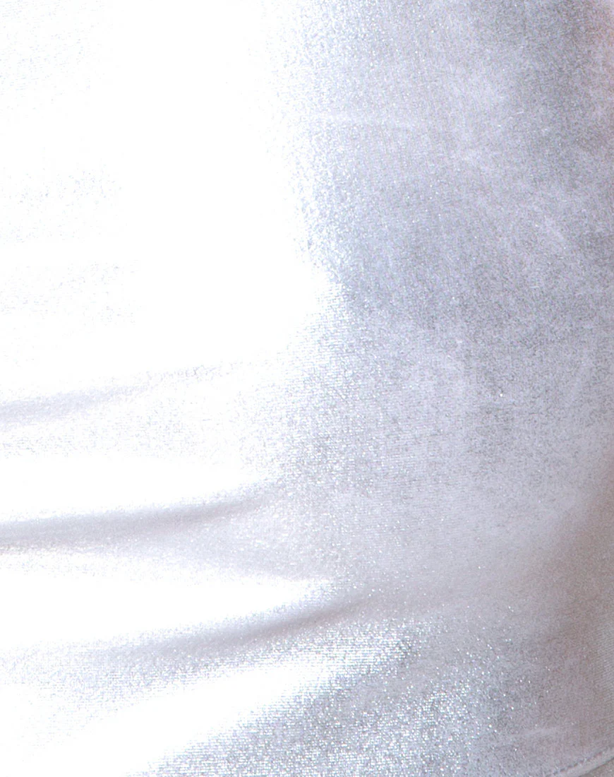 Kini Crop Top in Spandex Silver - Image 5