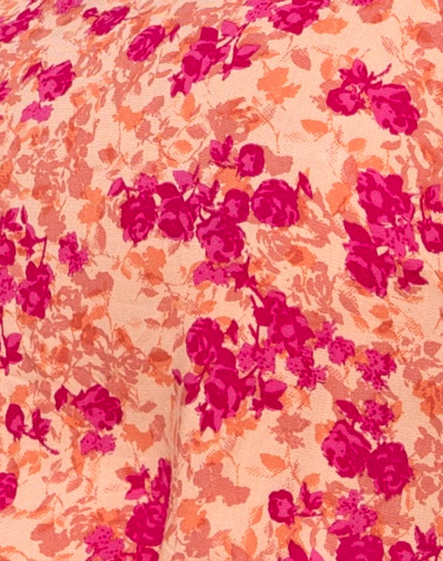 Kinley Slip Dress in Dark Wild Flower Cantaloupe - Image 9