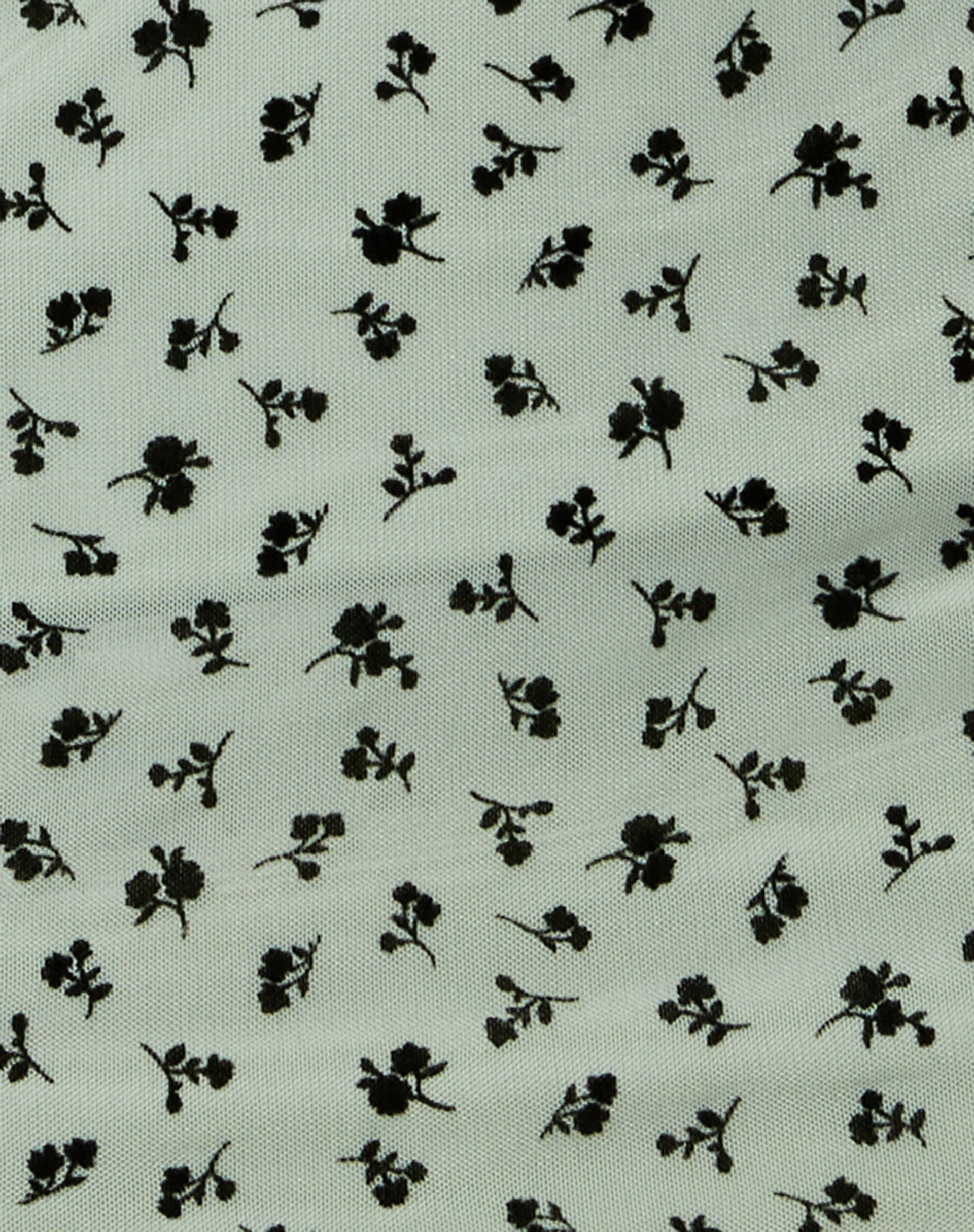 Kinnie Mini Skirt in Sage Flower Buds Black Flock - Image 5