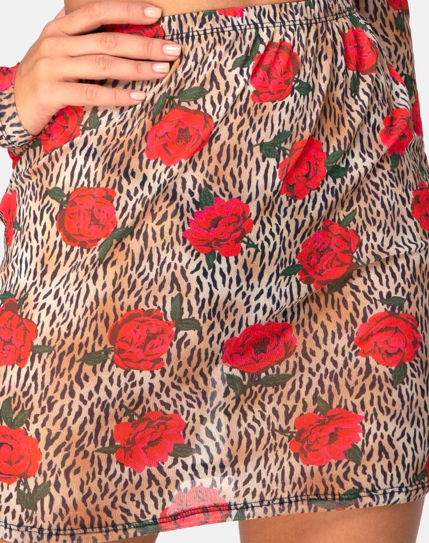 Kinnie Mini Skirt in Tiger Rose - Image 5