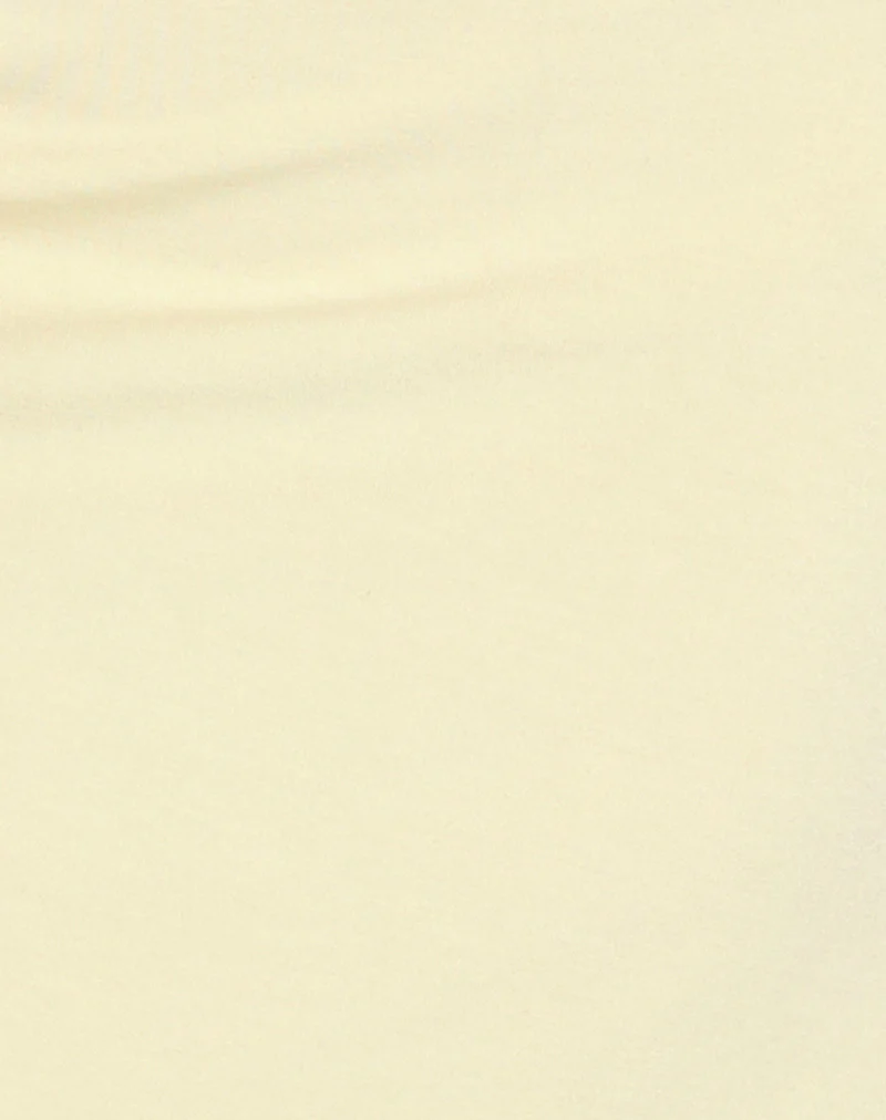 Kins Asymmetric Halterneck Top in Rayon Lemon - Image 6
