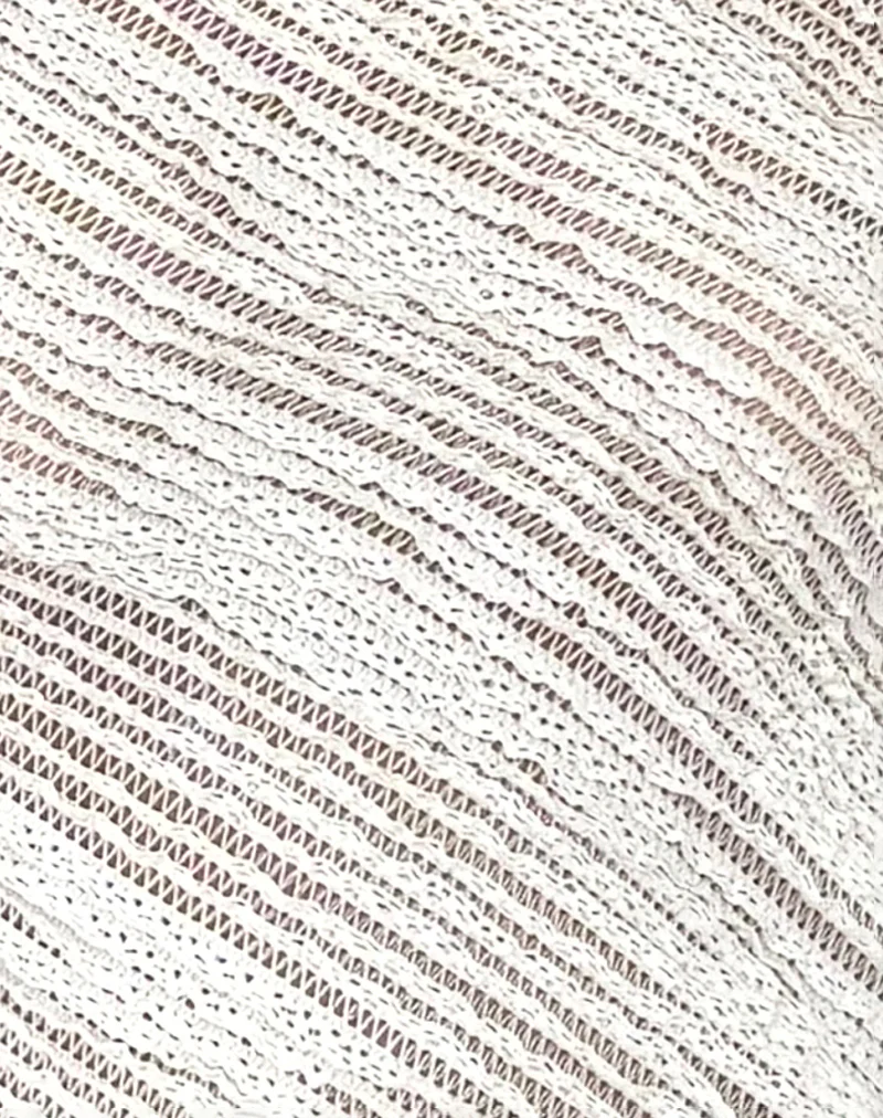 Kittie Long Sleeve Top in Textured Ivory - Image 6