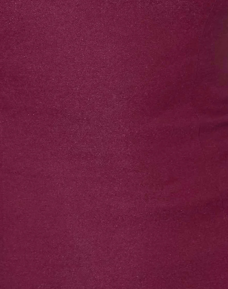Kivara Bandeau Tailored Top in Burgundy - Image 6