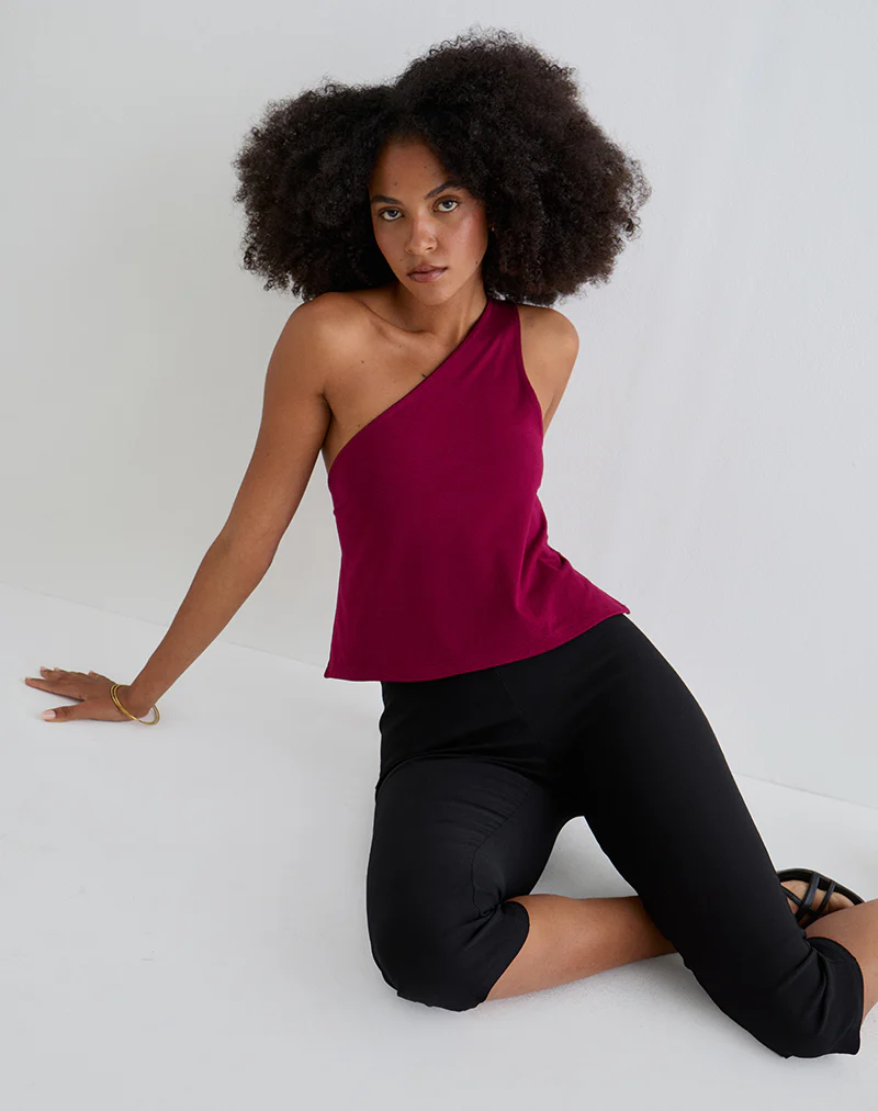 Klazari Top in Rayon Jersey Burgundy