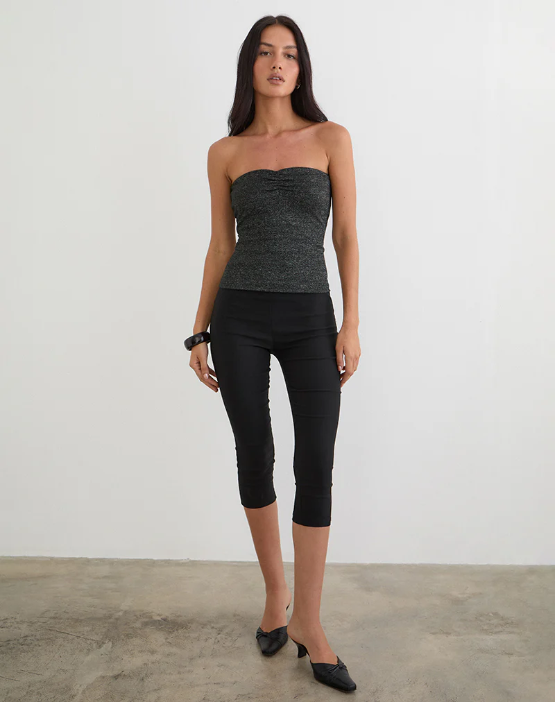 Kolisa Ruched Bust Top in Black - Image 2