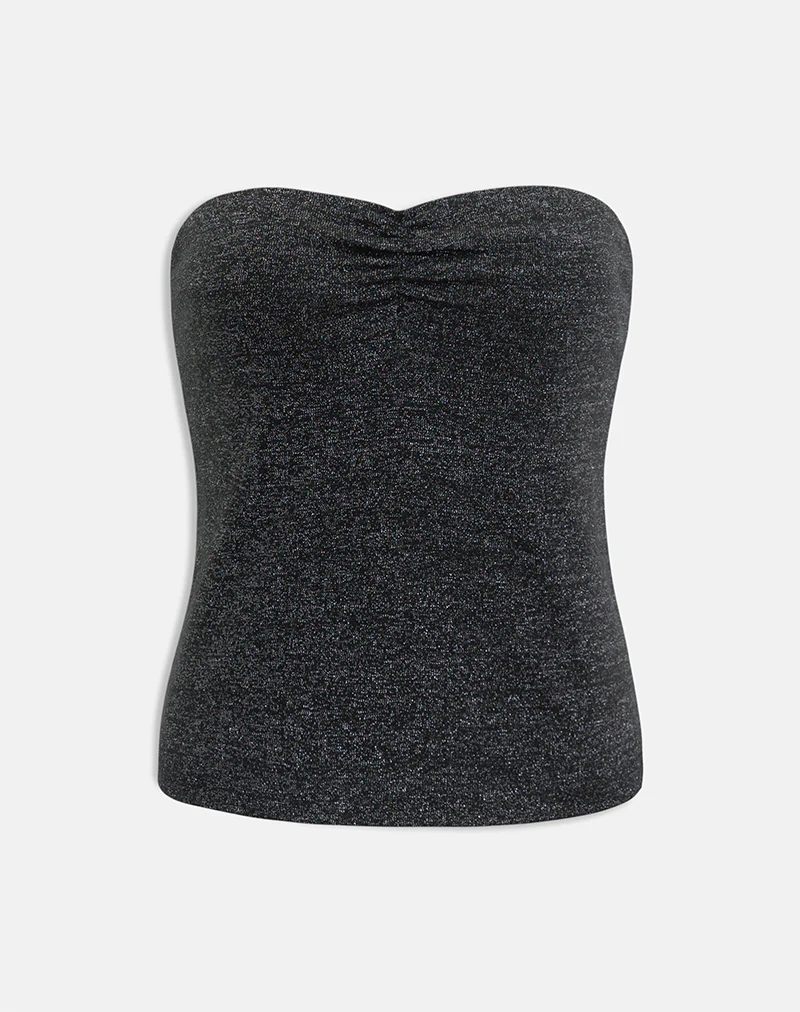 Kolisa Ruched Bust Top in Black - Image 3