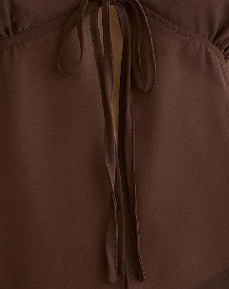 Kota Chiffon Blouse Top in Brown - Image 6