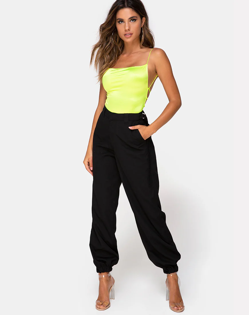 Koza Bodice in Satin Neon Yellow - Image 3