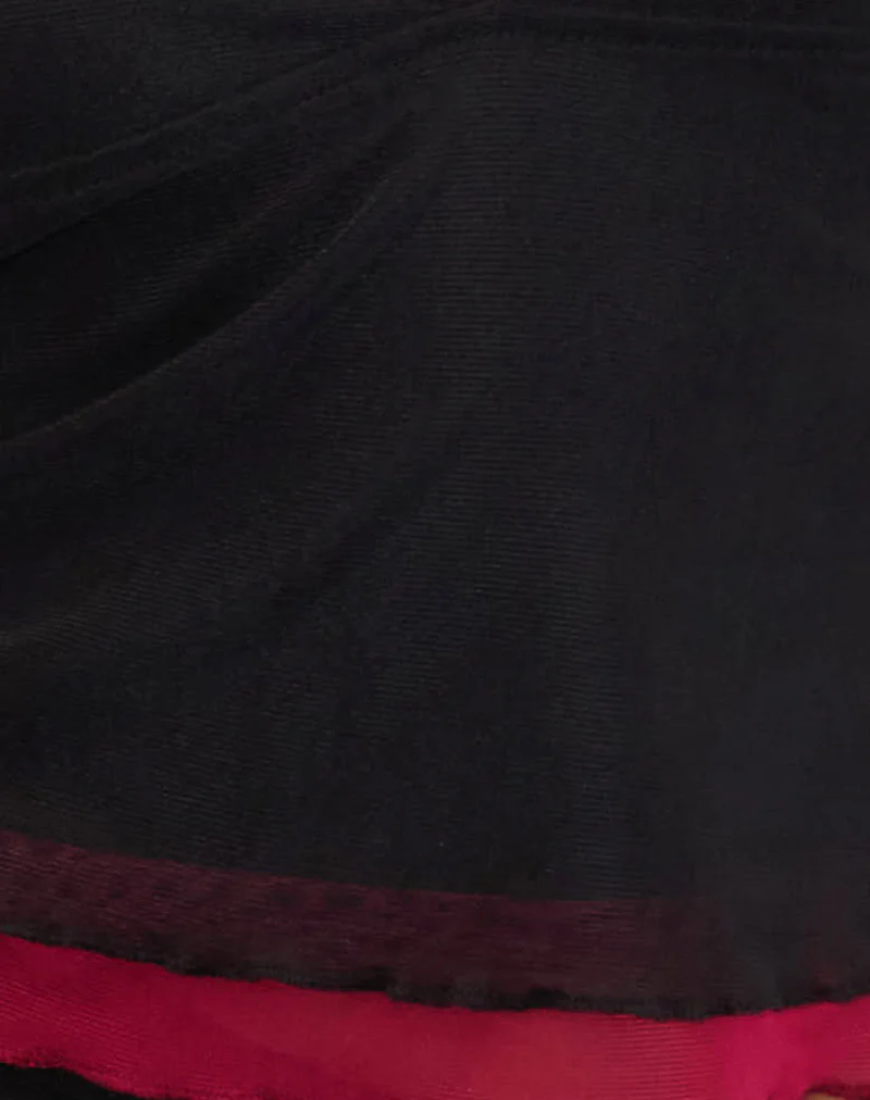 Kubra Halterneck Top in Mesh Black and Red - Image 6