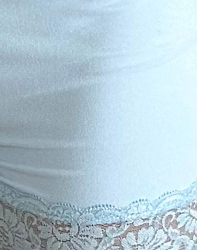 Kuden Lace Hem Micro Shorts in Soft Slinky Blue - Image 5
