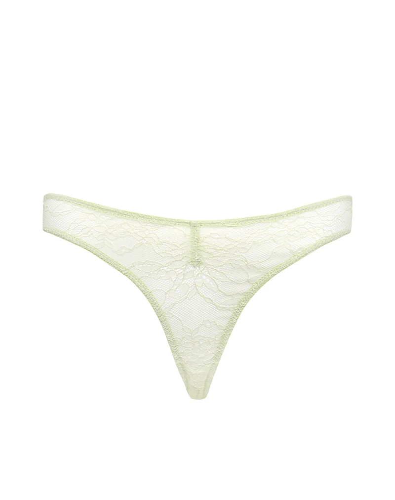 Kukila Brazilian Knicker in Lace Pastel Green - Image 6