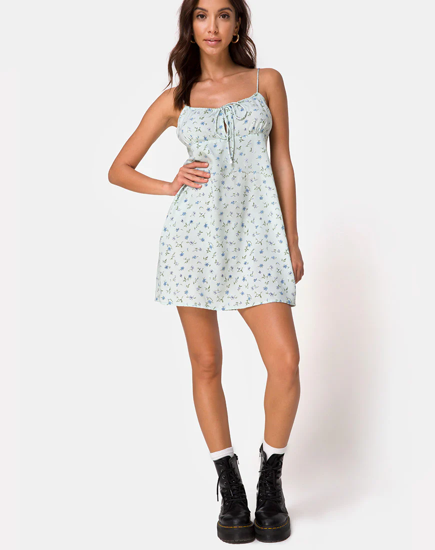Kumala Dress in Pretty Petal Green - Image 4
